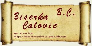 Biserka Ćalović vizit kartica